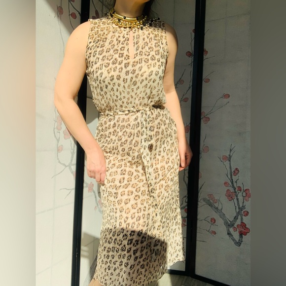 👗 Joie Genuine Silk Leopard Print Dress - Picture 2 of 14